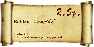 Retter Szegfű névjegykártya